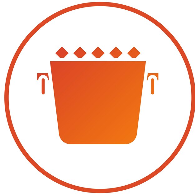 Diseño vectorial del estilo del icono del cubo de hielo