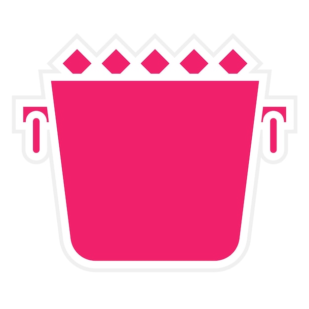 Diseño vectorial del estilo del icono del cubo de hielo