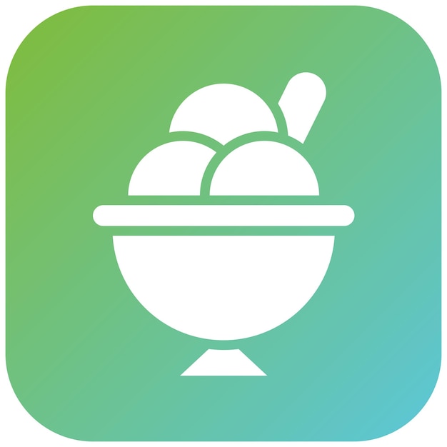 Diseño vectorial del estilo del icono de la cuchara de helado