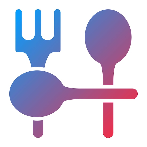 Diseño vectorial del estilo del icono del cuchillo y el tenedor
