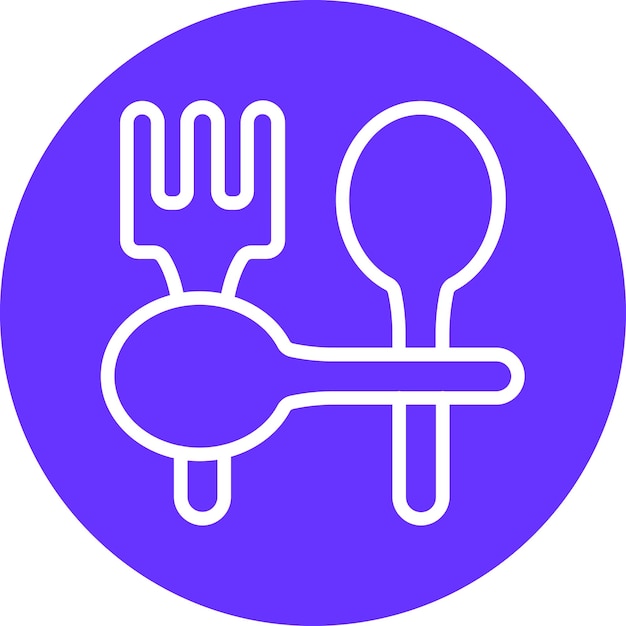 Diseño vectorial del estilo del icono del cuchillo y el tenedor