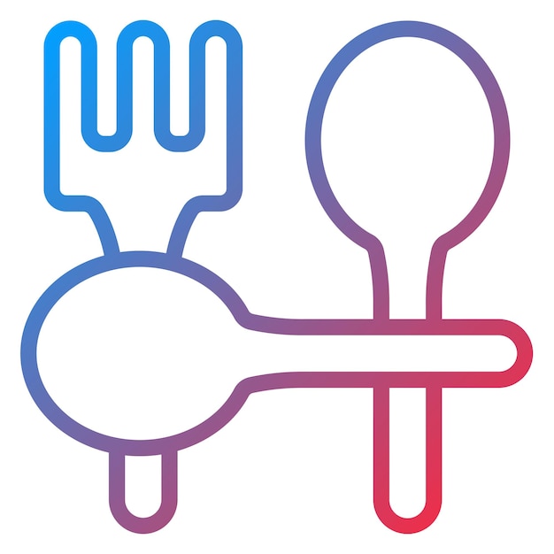 Diseño vectorial del estilo del icono del cuchillo y el tenedor