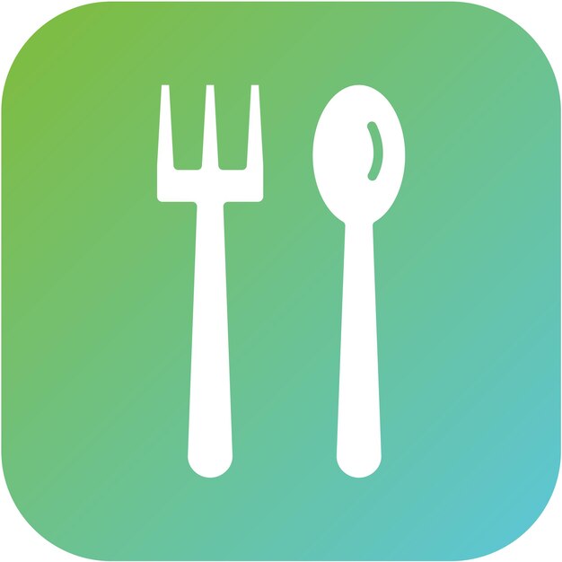 Diseño vectorial del estilo del icono del cuchillo y el tenedor