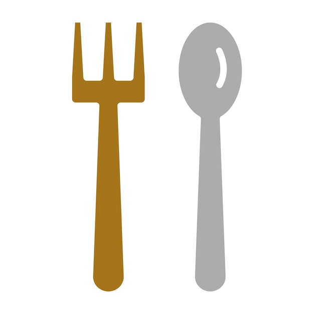 Diseño vectorial del estilo del icono del cuchillo y el tenedor
