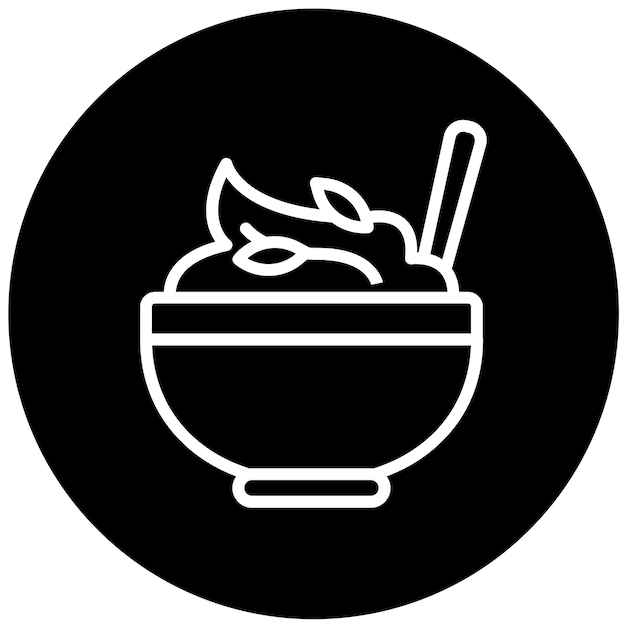 Diseño vectorial Estilo del icono del cuenco de Acai