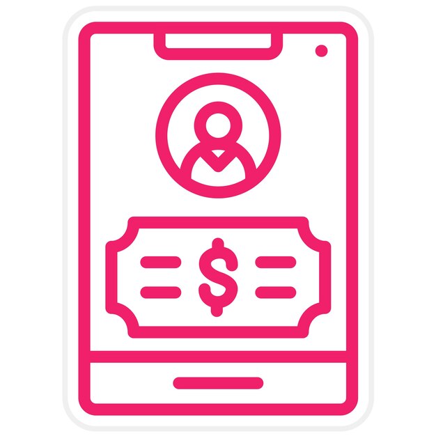 Diseño vectorial Estilo del icono de la cuenta de pago