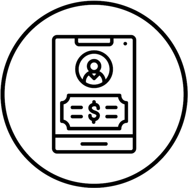 Diseño vectorial Estilo del icono de la cuenta de pago