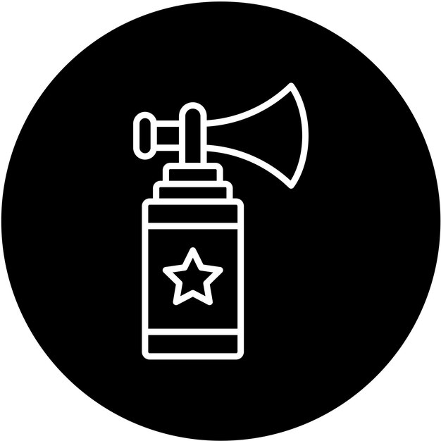 Diseño vectorial Estilo del icono del cuerno de aire