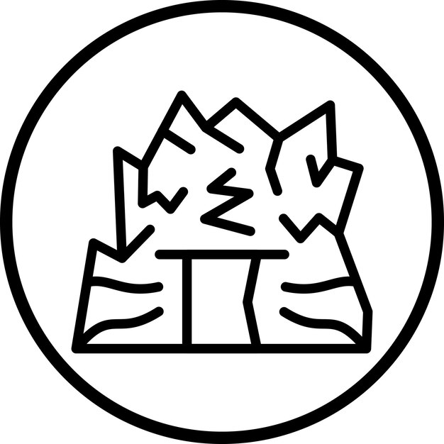 Diseño vectorial Estilo del icono de la cueva del desierto