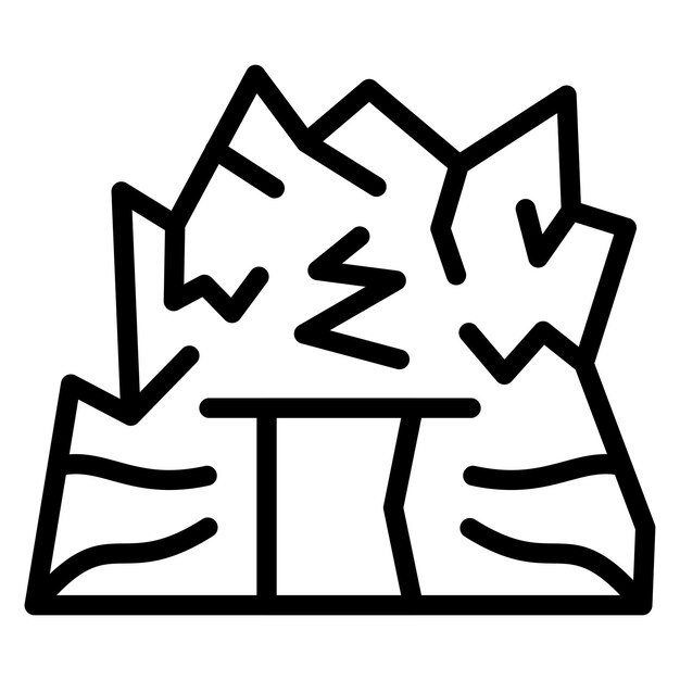 Diseño vectorial Estilo del icono de la cueva del desierto