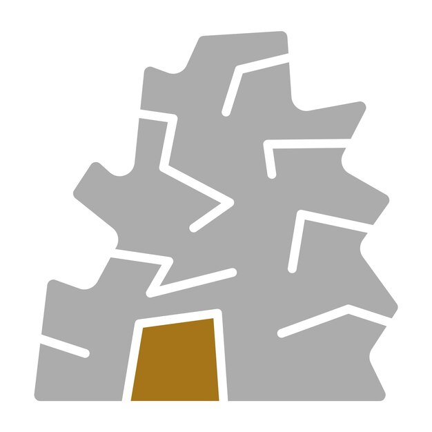 Diseño vectorial Estilo del icono de la cueva del desierto