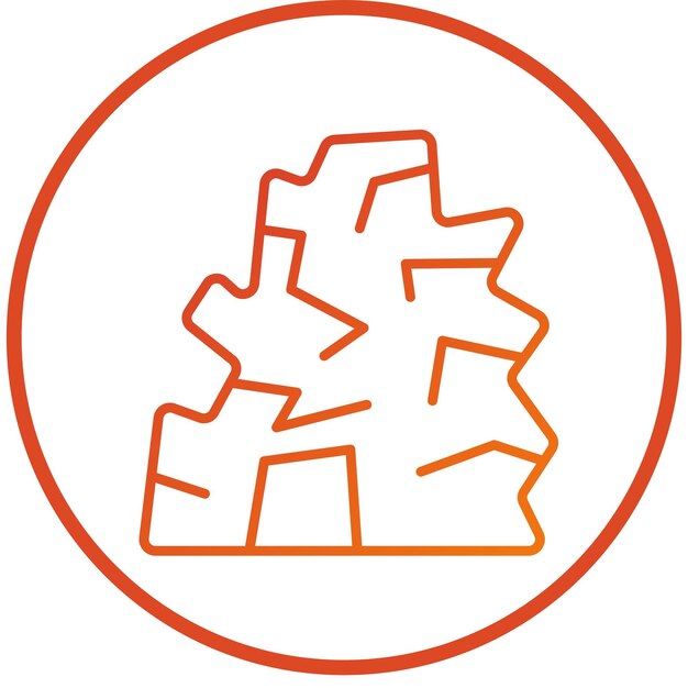 Diseño vectorial Estilo del icono de la cueva del desierto