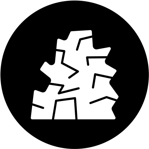 Diseño vectorial Estilo del icono de la cueva del desierto