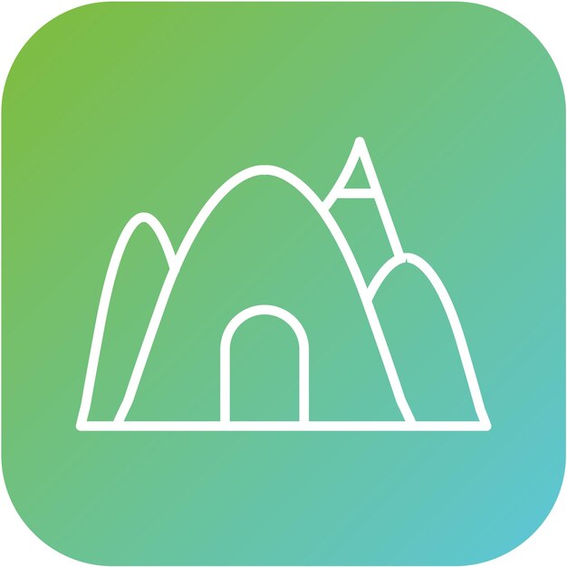 Diseño vectorial del estilo del icono de la cueva