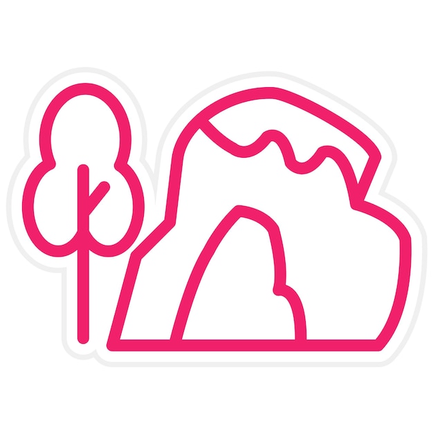 Diseño vectorial del estilo del icono de la cueva