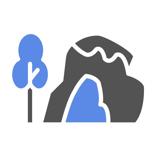 Diseño vectorial del estilo del icono de la cueva