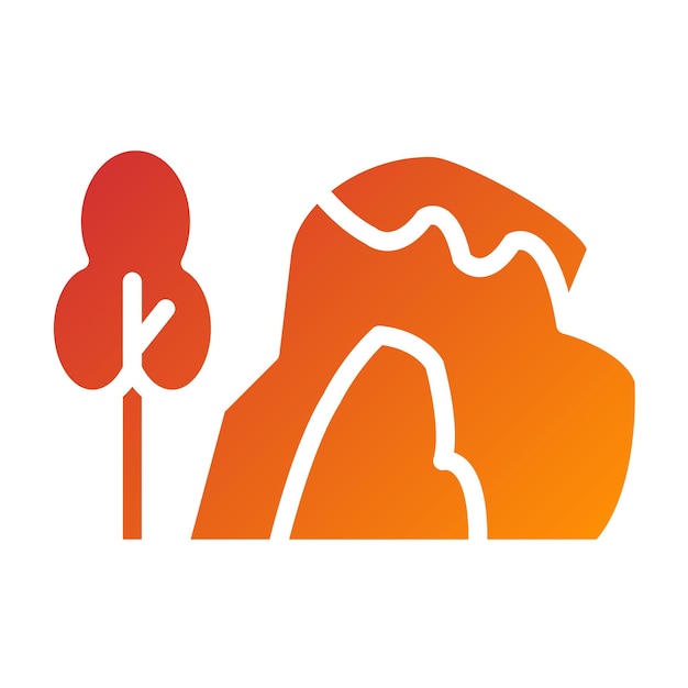Diseño vectorial del estilo del icono de la cueva