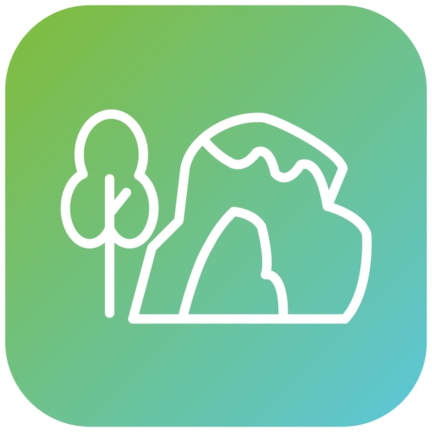 Diseño vectorial del estilo del icono de la cueva