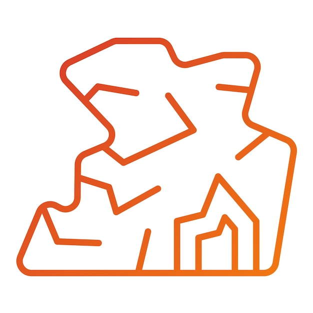 Diseño vectorial del estilo del icono de la cueva