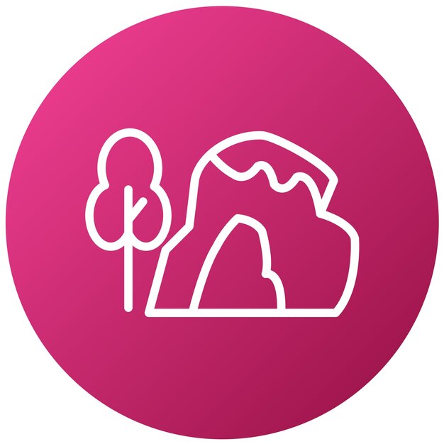 Diseño vectorial del estilo del icono de la cueva
