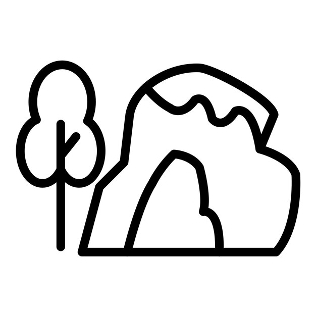 Diseño vectorial del estilo del icono de la cueva