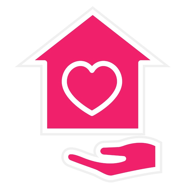 Diseño vectorial de estilo de icono de cuidado en el hogar