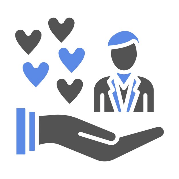 Diseño vectorial Estilo de icono de cuidado personalizado