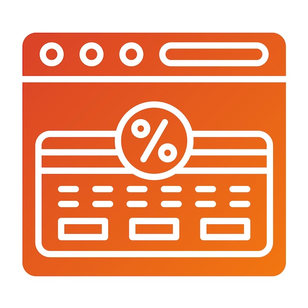 Diseño vectorial Estilo del icono de la cuota de la tarjeta de crédito