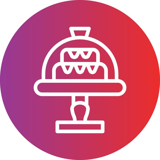 Diseño vectorial Estilo del icono de la cúpula del pastel