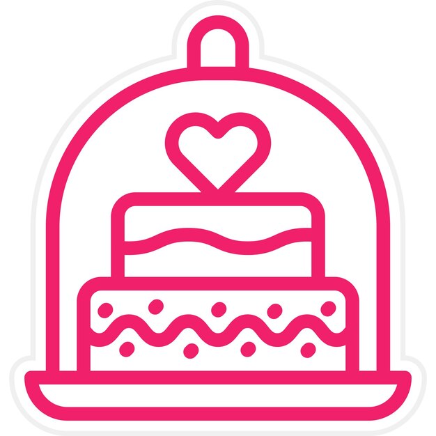 Diseño vectorial Estilo del icono de la cúpula del pastel