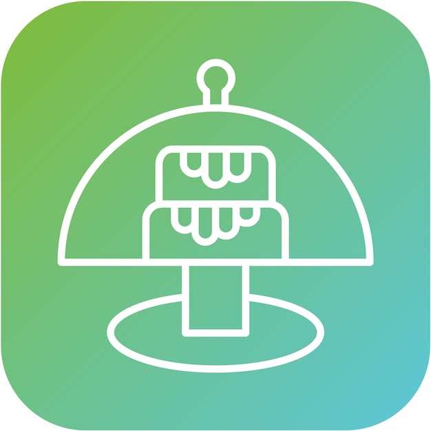 Diseño vectorial Estilo del icono de la cúpula del pastel