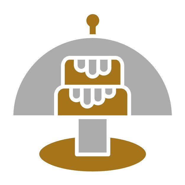 Diseño vectorial Estilo del icono de la cúpula del pastel