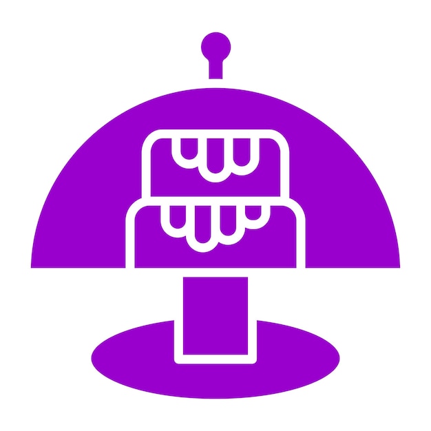 Diseño vectorial Estilo del icono de la cúpula del pastel