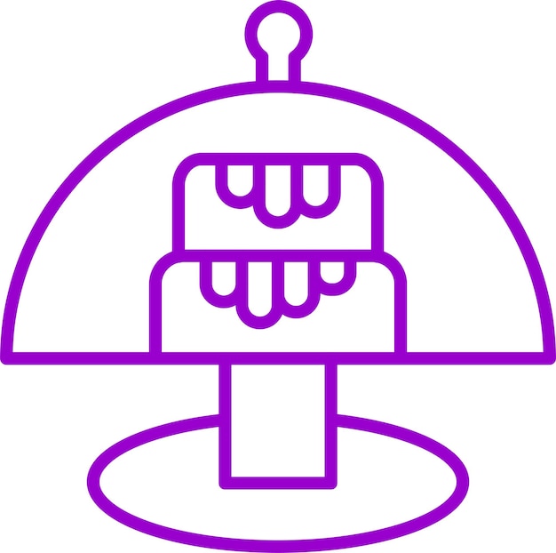 Diseño vectorial Estilo del icono de la cúpula del pastel