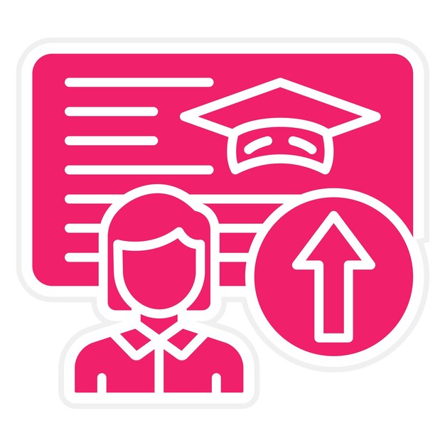 Diseño vectorial Estilo del icono del curso avanzado