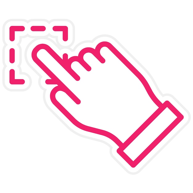 Diseño vectorial Estilo del icono del cursor de toque