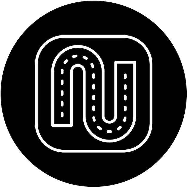 Diseño vectorial Estilo del icono de curvatura aguda