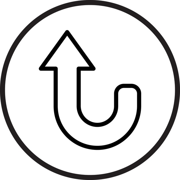 Diseño vectorial estilo de icono curvo hacia arriba