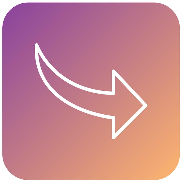 Diseño vectorial estilo de icono curvo a la derecha