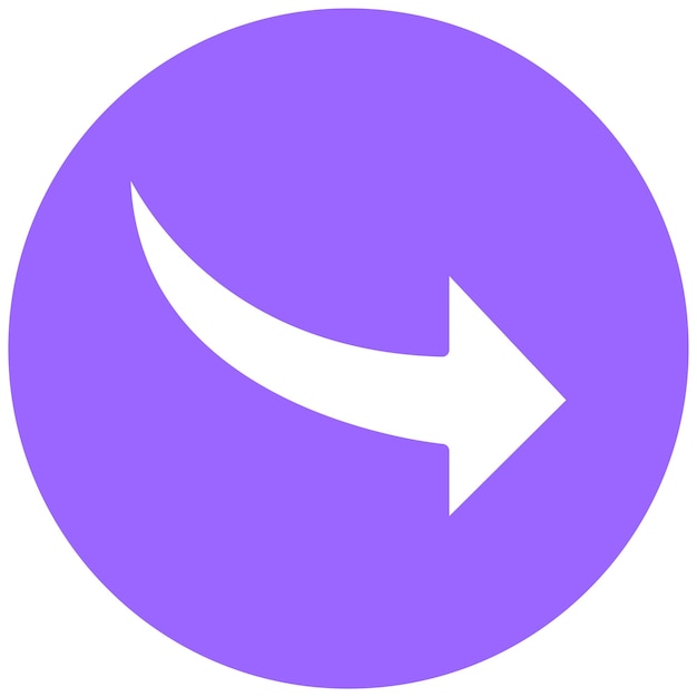 Diseño vectorial estilo de icono curvo a la derecha
