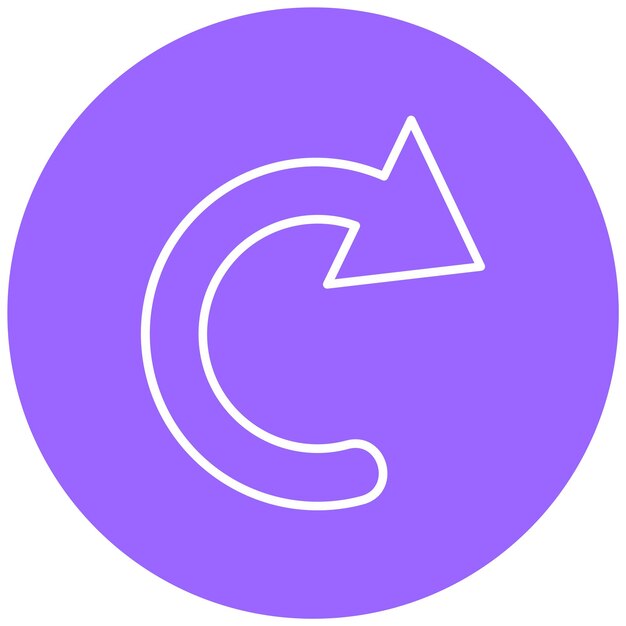 Diseño vectorial estilo de icono curvo a la derecha