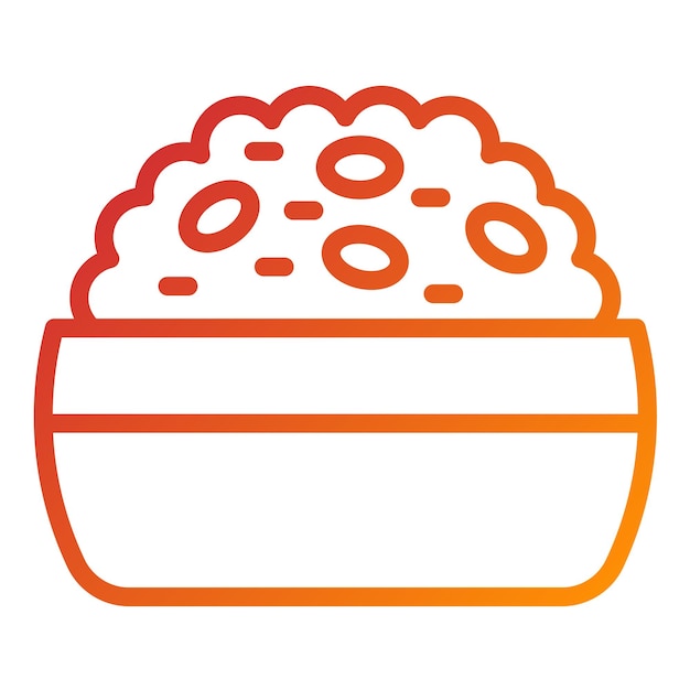 Diseño vectorial del estilo del icono del cuscús