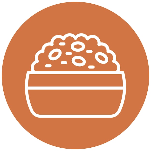 Diseño vectorial del estilo del icono del cuscús