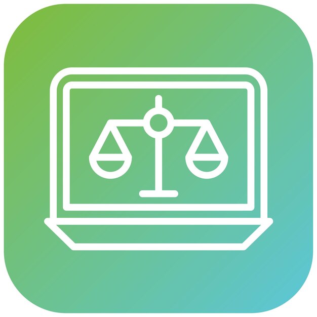 Diseño vectorial Estilo del icono de Cyberlaw