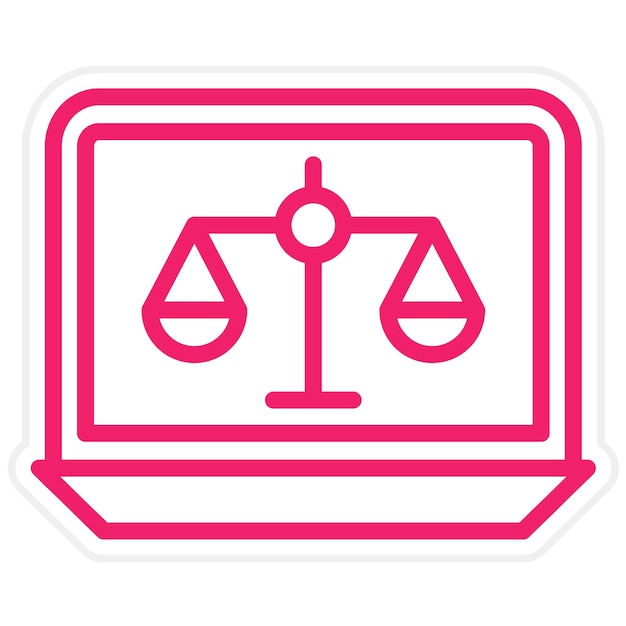 Diseño vectorial Estilo del icono de Cyberlaw