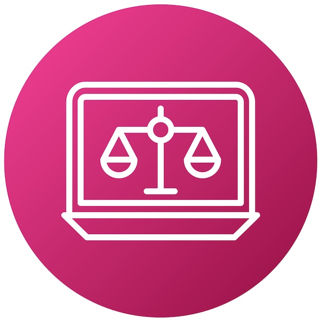 Diseño vectorial Estilo del icono de Cyberlaw