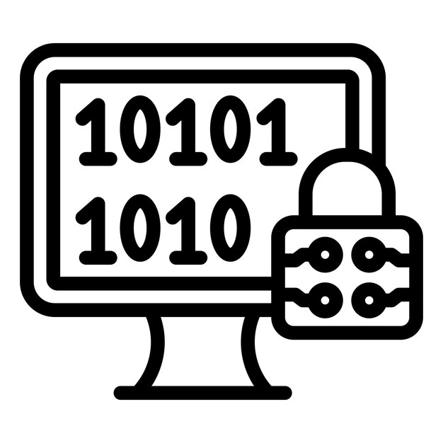 Diseño vectorial Estilo de icono de datos cifrados