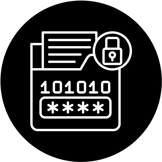 Diseño vectorial Estilo de icono de datos cifrados