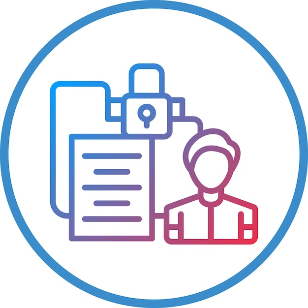 Diseño vectorial Estilo de icono de datos personales sensibles