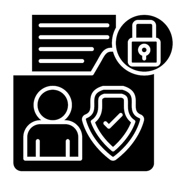 Diseño vectorial Estilo de icono de datos personales sensibles
